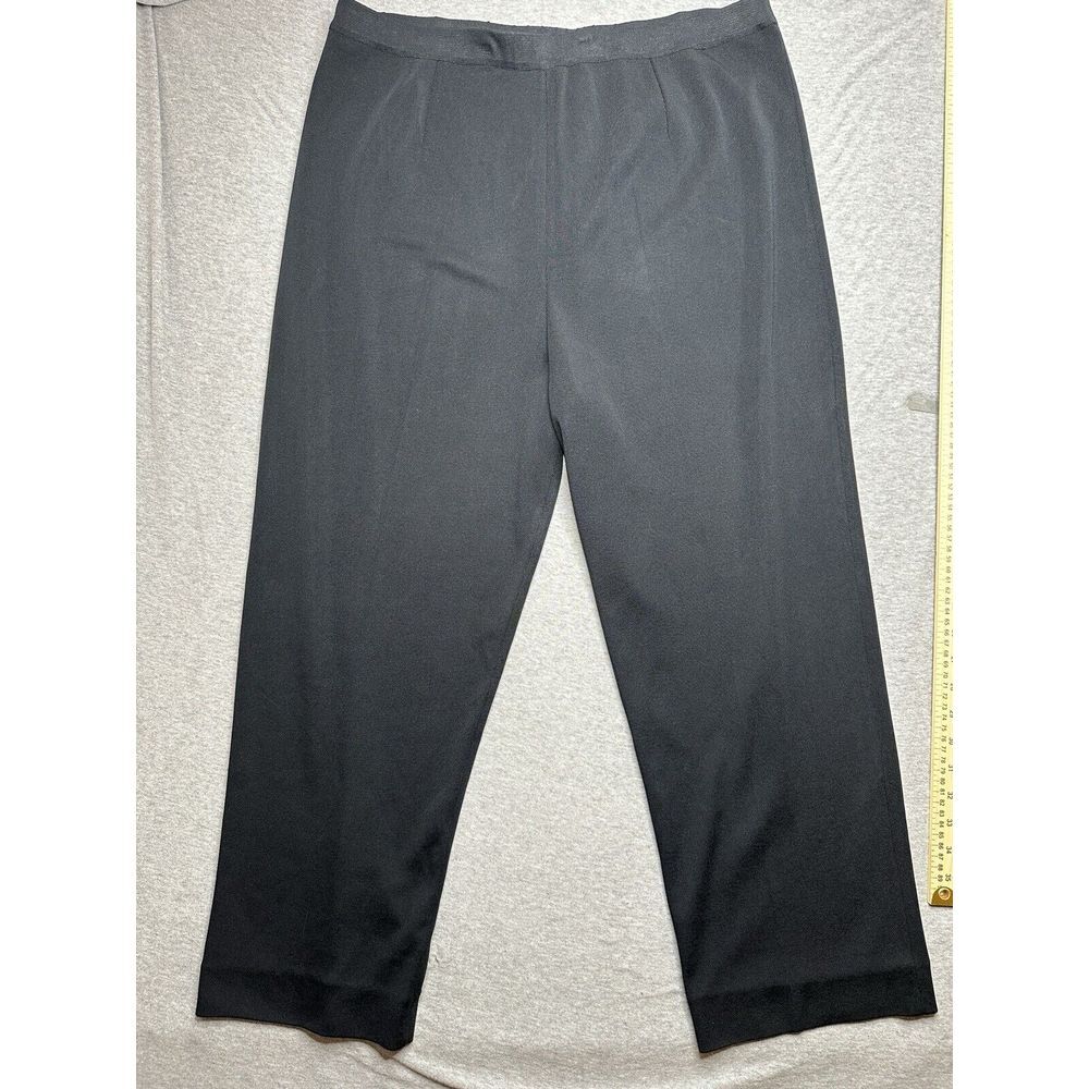 Ming Wang Pants Womens Size XL Black Straight Leg Stretch Knit Acrylic Pull On